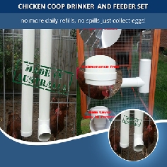 Chicken Feeder & Drinker Set with Double Nipple Outlets